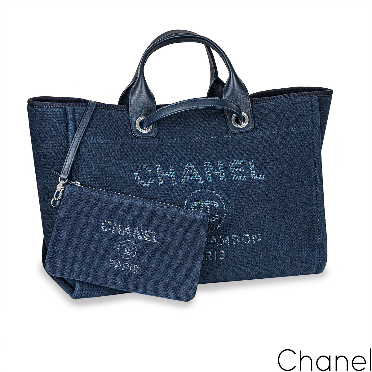 Chanel Large Lurex Deauville Shopping Tote - Blue Totes, Handbags -  CHA946083